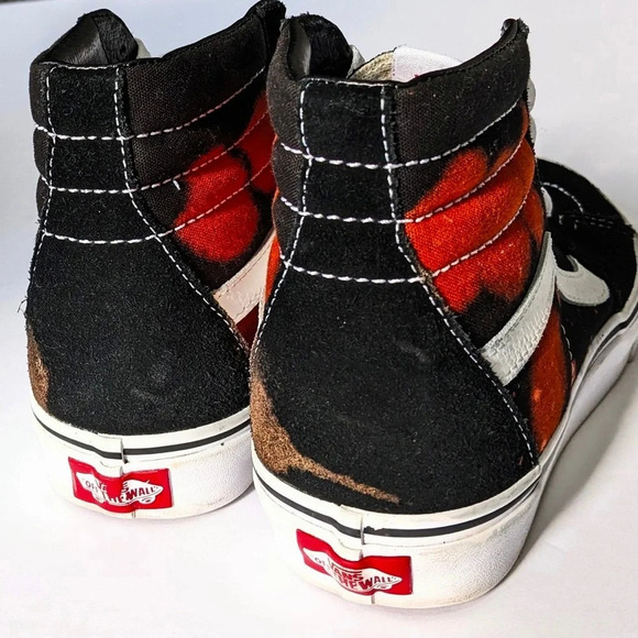 VANS ‘Off The Wall’ Sk8 Hi Custom Aurora Design Black Suede Sneakers - Picture 6 of 10